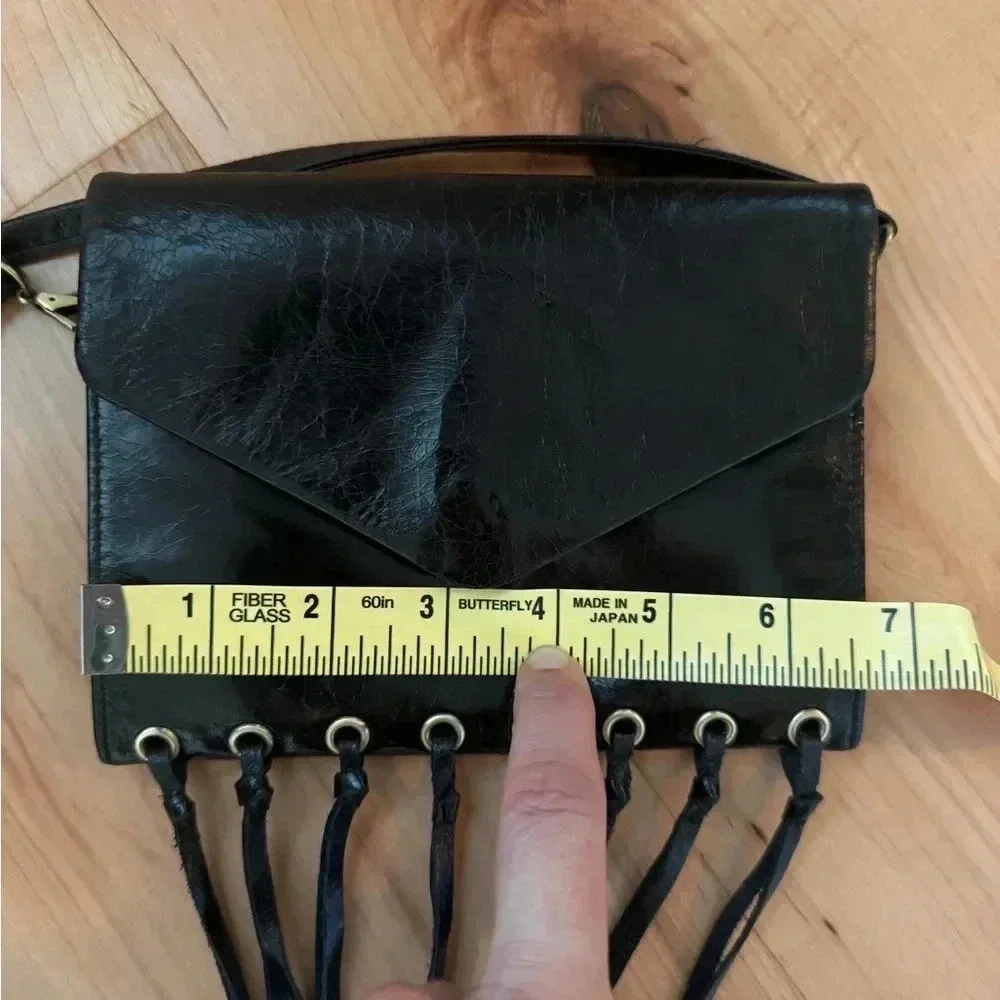 Hobo Leather Crossbody Purse with Fringe Tassel, Removable Shoulder Strap - Picture 8 of 12